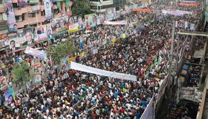 বিএনপির সমাবেশ শুরু, নয়াপল্টনের আশপাশ লোকে পরিপূর্ণ