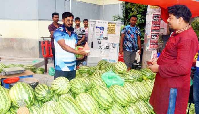 চড়া দামে বিক্রি হচ্ছে অপরিপক্ব তরমুজ, স্বাদ নিতে পারছে না সাধারণ মানুুষ