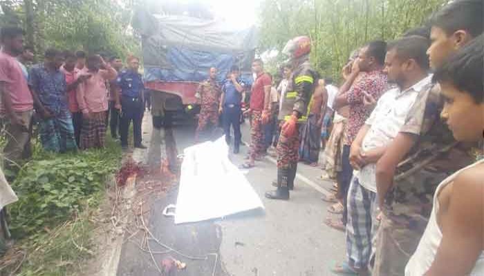 বাবার বাড়ি যাওয়ার পথিমধ্যে ঘাতক ট্রাক কেড়ে নিলো বৃদ্ধার প্রাণ