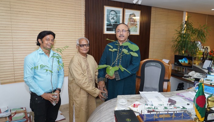 রাসিক মেয়রকে ৬ হাজার বৃক্ষের চারা দিলেন এমপি বাদশা