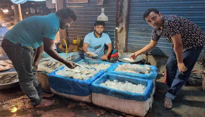 ফুলবাড়ীতে ইলিশের দাম শুনে ক্রেতাদের চক্ষু চড়কগাছ