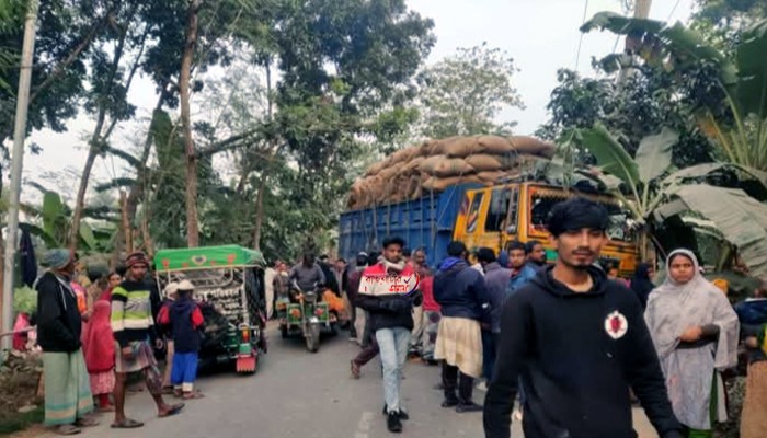 মান্দায় ট্রাকের চাকায় পিষ্ট হয়ে ৩ জনের মৃত্যু