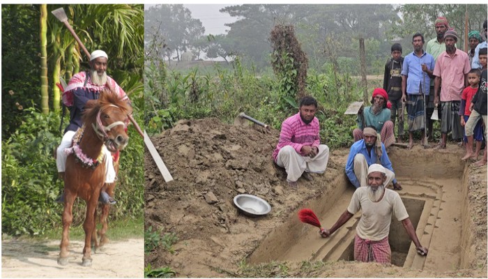 প্রায় ৫০ বছর ধরে বিনা পারিশ্রমিকে ৩ হাজার কবর খোঁড়া মনু মিয়া হাসপাতালে, তার ঘোড়াটিকেও হত্যা!