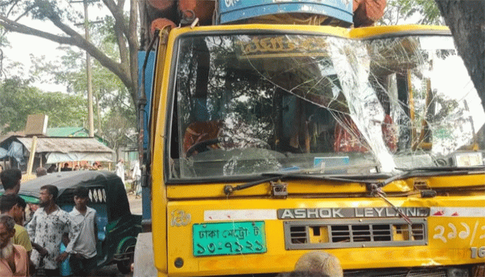 কিশোরগঞ্জে কাঠবোঝাই ট্রাক নিয়ন্ত্রণ হারিয়ে নিহত ২