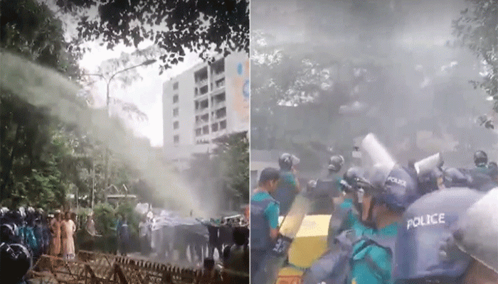 যমুনার সামনে চাকরিচ্যুত বিডিআর সদস্যরা, সাউন্ড গ্রেনেড নিক্ষেপ