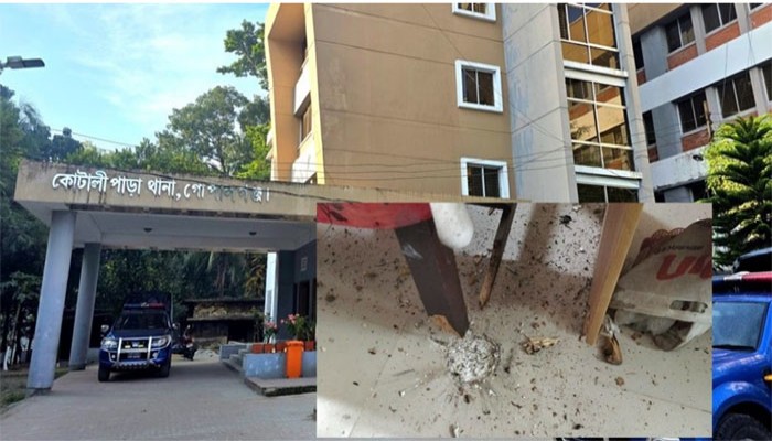 থানায় ককটেল হামলা, ৩ পুলিশ সদস্য আহত