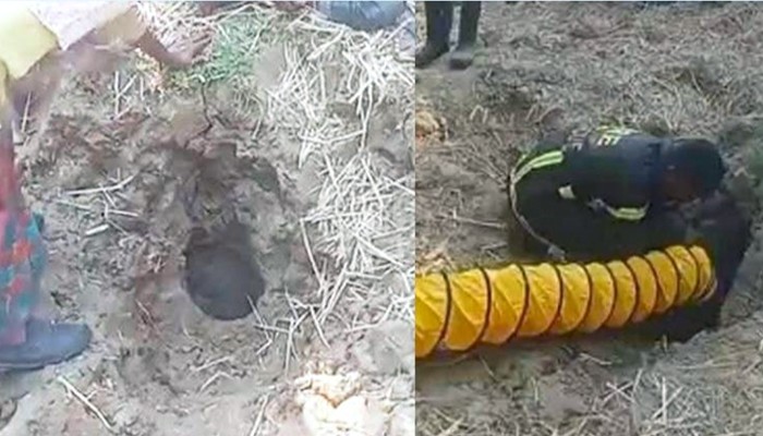 তানোরে ৩৫ ফুট গভীর নলকূপে আটকা ২ বছরের শিশু, চলছে উদ্ধার অভিযান