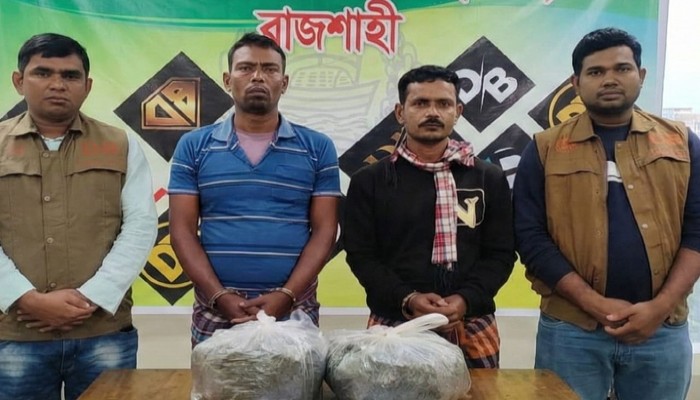 দূর্গাপুরে বিপুল পরিমান গাঁজাসহ দুই মাদক কারবারী গ্রেফতার