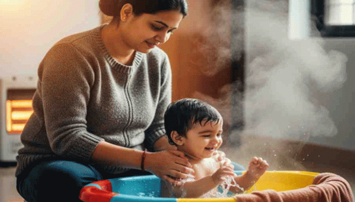 শীতে শিশুর স্নানে কিছু নিয়ম মানলে ঠান্ডা লাগার ভয় নেই