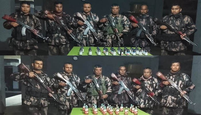 রাজশাহী সীমান্তে বিজিবির অভিযানে ফেনসিডিল ও ভারতীয় মদ জব্দ