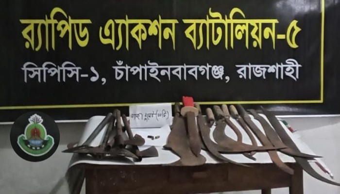 নাচোলে পরিত্যক্ত অবস্থায় দেশীয় অস্ত্র ও গোলাবারুদ উদ্ধার