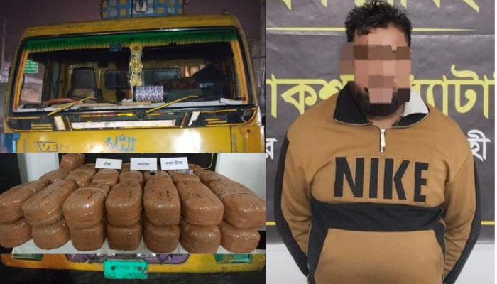 পুঠিয়ায় অর্ধকোটি টাকার গাঁজা-সহ মাদক কারবারী গ্রেফতার