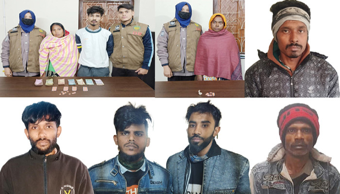 নগরীতে নারীসহ ৮ জন মাদক কারবারী গ্রেফতার