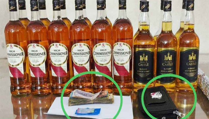 বিদেশি মদসহ নারী গ্রেপ্তার