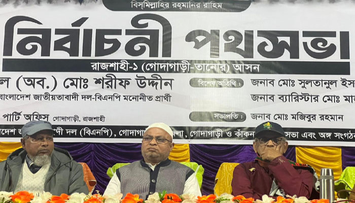 গোদাগাড়ীতে বিএনপির নির্বাচনী পথসভা