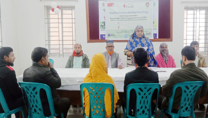 গুরুদাসপুরে লিঙ্গভিত্তিক সহিংসতা প্রতিরোধে সংবাদ সম্মেলন