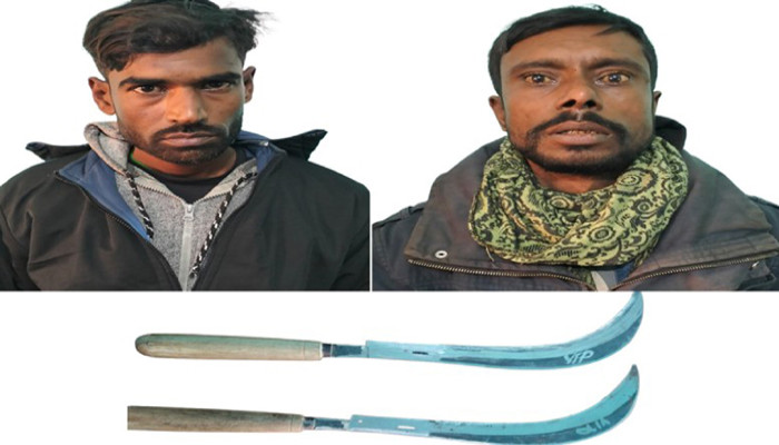 নগরীতে সেনাবাহিনী-পুলিশ যৌথ চেকপোস্টে  গাঁজা ও হাসুয়া-সহ গ্রেফতার ২