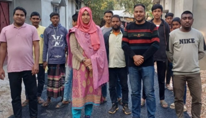 তানোরের হাতিশাইল রাস্তা নির্মাণ সহজ হলো যোগাযোগ ব্যবস্থা