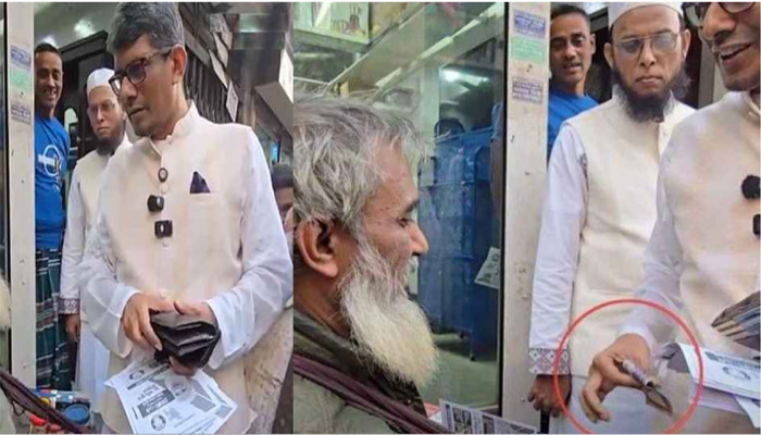 প্রচারণার সময় টাকা দেওয়ার ভিডিও ভাইরাল, ক্ষমা চাইলেন ব্যারিস্টার শাহরিয়ার