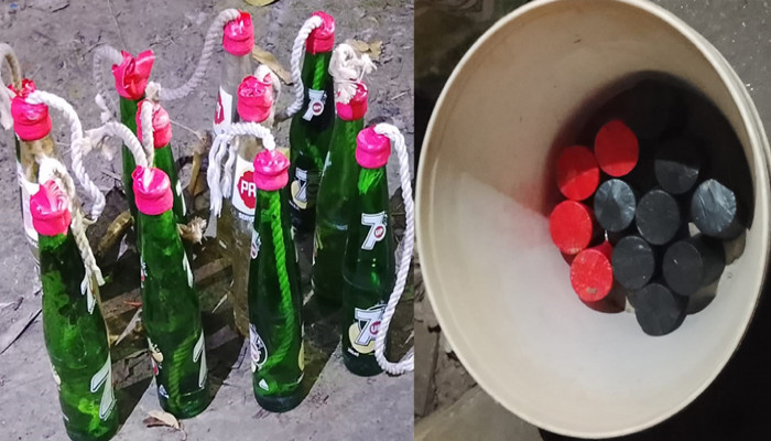 নগরীর চন্দ্রিমায় পেট্রোলবোমা ও ককটেল উদ্ধার