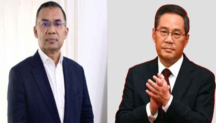 প্রধানমন্ত্রী নির্বাচিত হওয়ায় তারেক রহমানকে চীনের প্রধানমন্ত্রীর অভিনন্দন