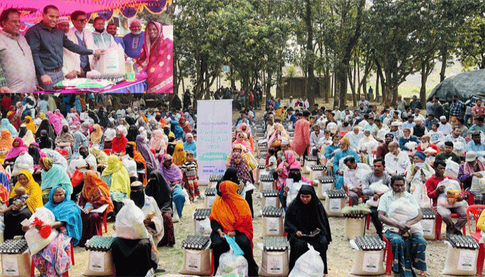 রাণীনগরে সুবিধাবঞ্চিত ৪১৫ পরিবারের মাঝে খাদ্যসামগ্রী বিতরণ