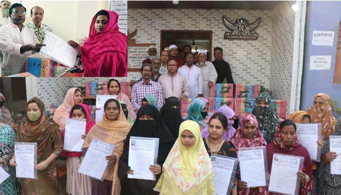 দরগাপাড়া রয়্যাল’স ক্লাবের উদ্দ্যোগে দুস্থ নারীদের মাঝে ২৭টি সেলাই মেশিন বিতরণ করলেন খন্দকার হাসান কবির