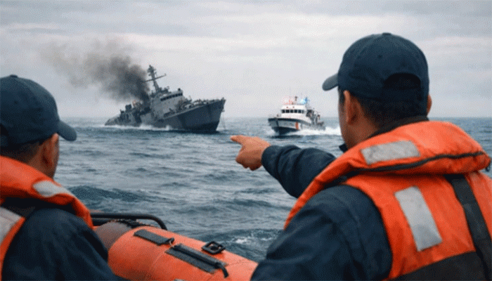 ডুবতে থাকা ইরানি যুদ্ধজাহাজ থেকে ৩০ নাবিককে উদ্ধার করল শ্রীলঙ্কা