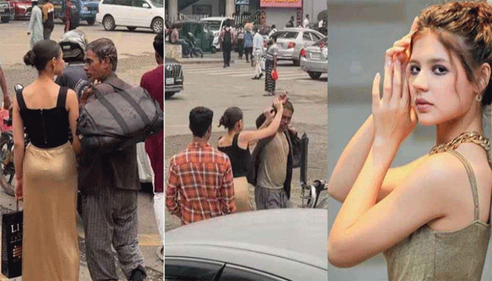 ঢাকার রাস্তায় পথচারীকে পেটালেন বিদেশি মডেল