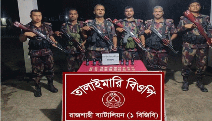 রাজশাহীতে বিজিবির পৃথক অভিযানে ভারতীয় মাদকদ্রব্য জব্দ