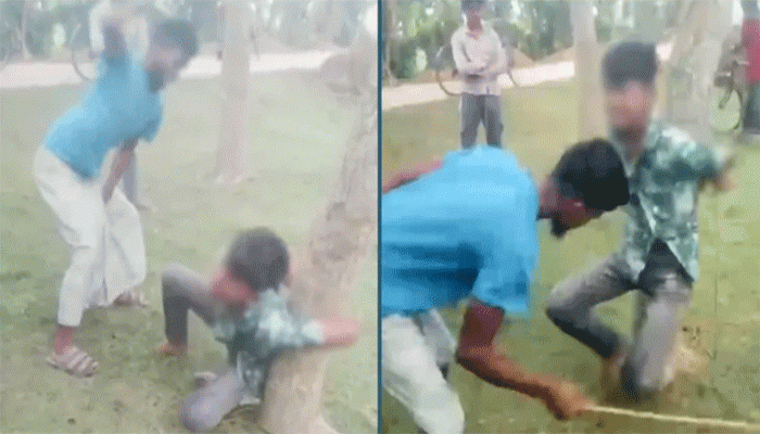 চুরির অপবাদে কিশোরকে গাছে বেঁধে অমানবিক নির্যাতন