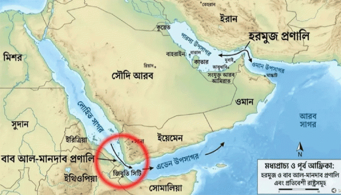 বাব এল-মানদেব পুরোপুরি বন্ধ করার হুঁশিয়ারি হুথি বিদ্রোহীদের