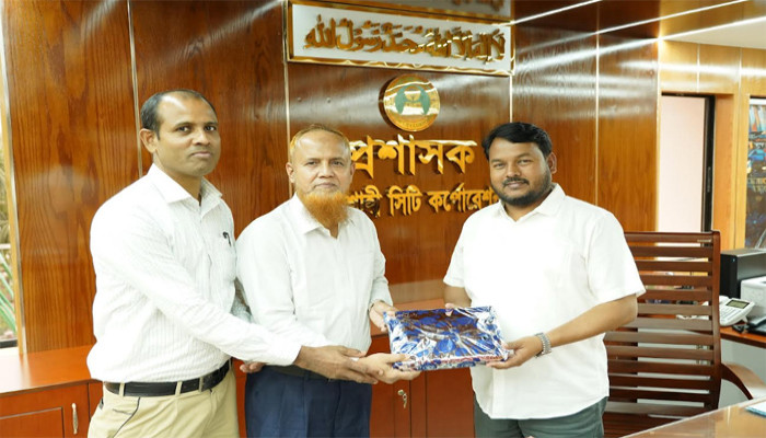 রাসিকের প্রশাসকের সাথে বিভিন্ন ব্যাংকের প্রতিনিধিবৃন্দের সৌজন্য সাক্ষাৎ