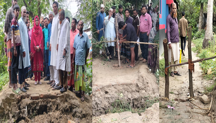 রাণীনগরে গ্রামীন রাস্তায় পক্ষে-বিপক্ষে বেড়া অপসারণ : এসিল্যান্ডের হস্তক্ষেপে নিরসন