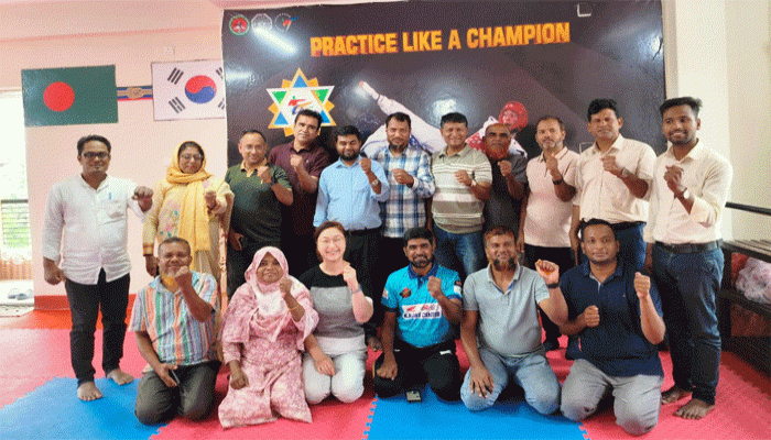 রাজশাহীতে স্কুল পর্যায়ে তায়কোয়ান্দো প্রশিক্ষণ কার্যক্রম ও কোরিয়ান ভাষা কোর্সের বিষয়ে ক্রীড়া শিক্ষকগণের সঙ্গে  মতবিনিময় সভা