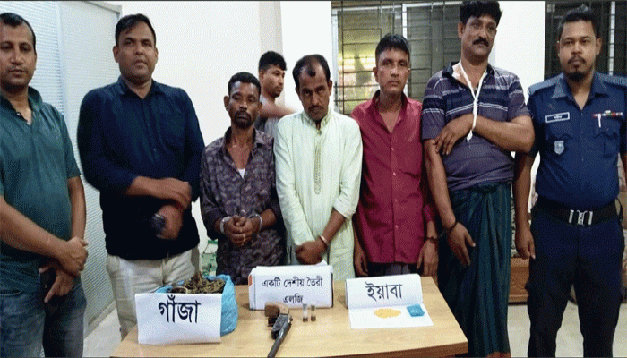 কোম্পানীগঞ্জে আগ্নেয়াস্ত্র-ইয়াবাসহ আটক ৬
