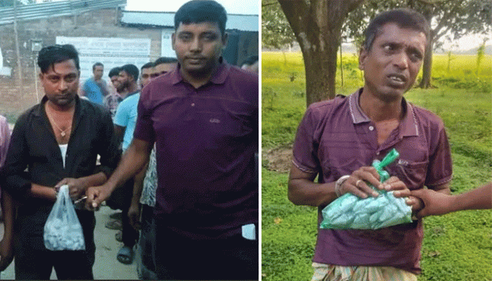 নিয়ামতপুরে গাঁজার পুরিয়া বিক্রির সময় মাদক কারবারী গ্রেপ্তার ২