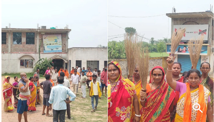 মদের দোকানের আড়ালে মধুচক্র, ঘণ্টা হিসাবে ঘর ভাড়া! ঝাঁটা হাতে প্রতিবাদ স্থানীয় মহিলাদের