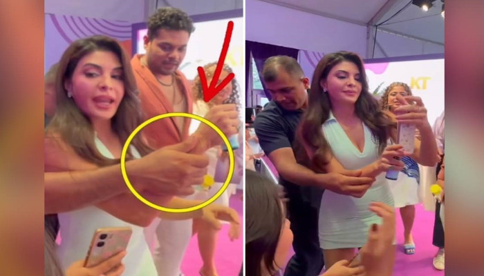 ‘ছোঁয়ার অধিকার কে দিল’? জ্যাকলিনের হাত ধরে ছবি তুলতে বাধা! তীব্র কটাক্ষের শিকার অভিনেত্রীর দেহরক্ষী