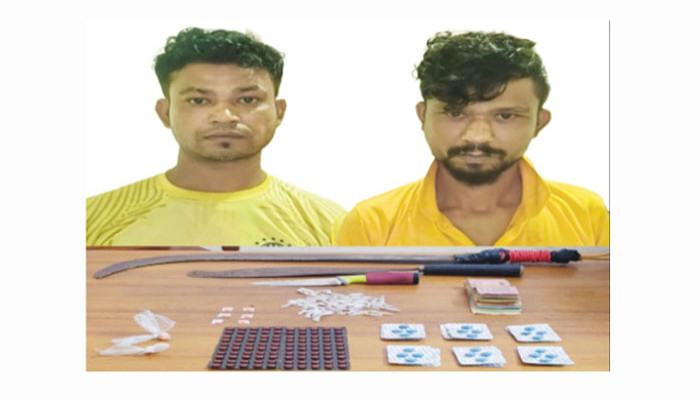 নগরীতে খরবোনায় ইয়াবা-হেরোইনসহ দেশীয় অস্ত্র-সহ মাদক কারবারী গ্রেফতার