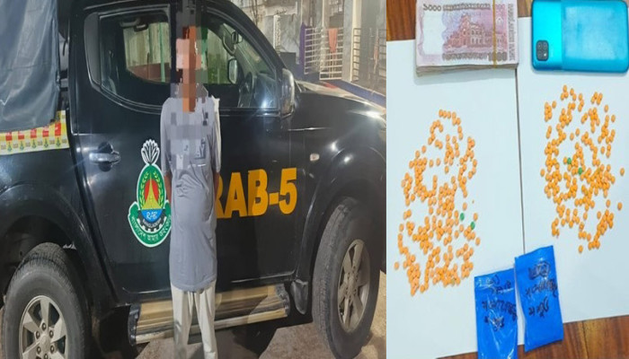 মোহনপুরে বিপুল পরিমান ইয়াবা ও ৯৩ হাজার টাকার জাল নোটসহ মাদক কারবারী গ্রেফতার