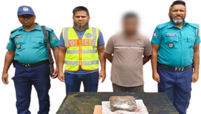 দামকুড়া থানায় গাঁজাসহ মাদক কারবারী মিলন গ্রেফতার