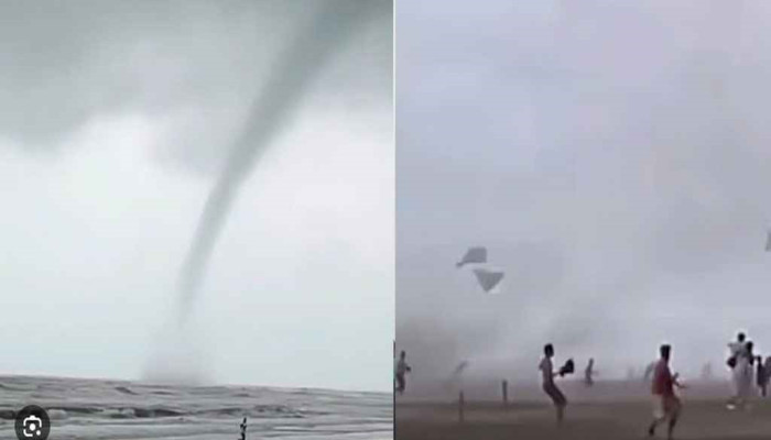 কক্সবাজার সৈকতে শক্তিশালী টর্নেডোর আঘাত, ৫ মিনিটে যা ঘটলো
