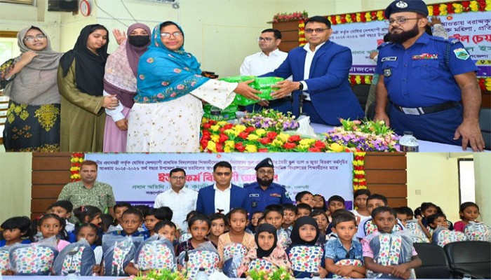বাগমারায় জেলা প্রশাসকের পরিদর্শন, শিক্ষা উপকরণ ও সহায়তা সামগ্রী বিতরণ