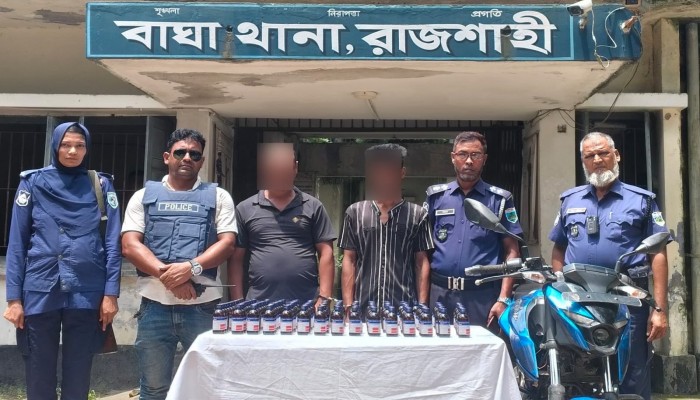 বাঘায় বিপুল পরিমান এসকাফ সিরাপসহ দুইজন গ্রেফতার