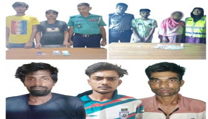 মহানগরীতে মাদকবিরোধী অভিযানে নারীসহ সাতজন গ্রেপ্তার