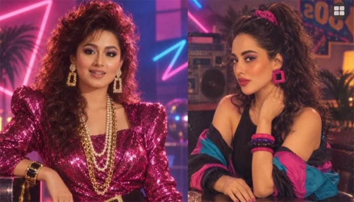 ফেসুবক ট্রেন্ডে আশির দশকের লুক, গা ভাসালেন তারকারাও