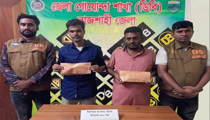 পুঠিয়ায় বিপুল পরিমাণ ইয়াবাসহ ডিবির জালে দুই মাদক কারবারী