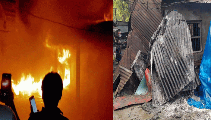 লালপুরে আগুনে পুড়ে ছাই মেসার্স মিজান স্টোর, ক্ষতি ১০ লাখ টাকার বেশি