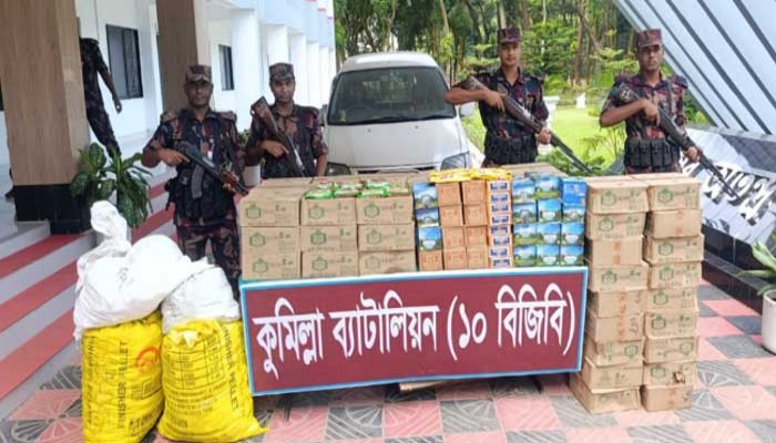 বিজিবির অভিযানে ৩৯ লাখ টাকার ভারতীয় মালামাল জব্দ